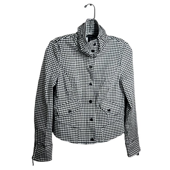 White House Black Market Jackets & Blazers - NWT White House Black Market Black & White Gingham Military-Inspired Jacket Sz 0